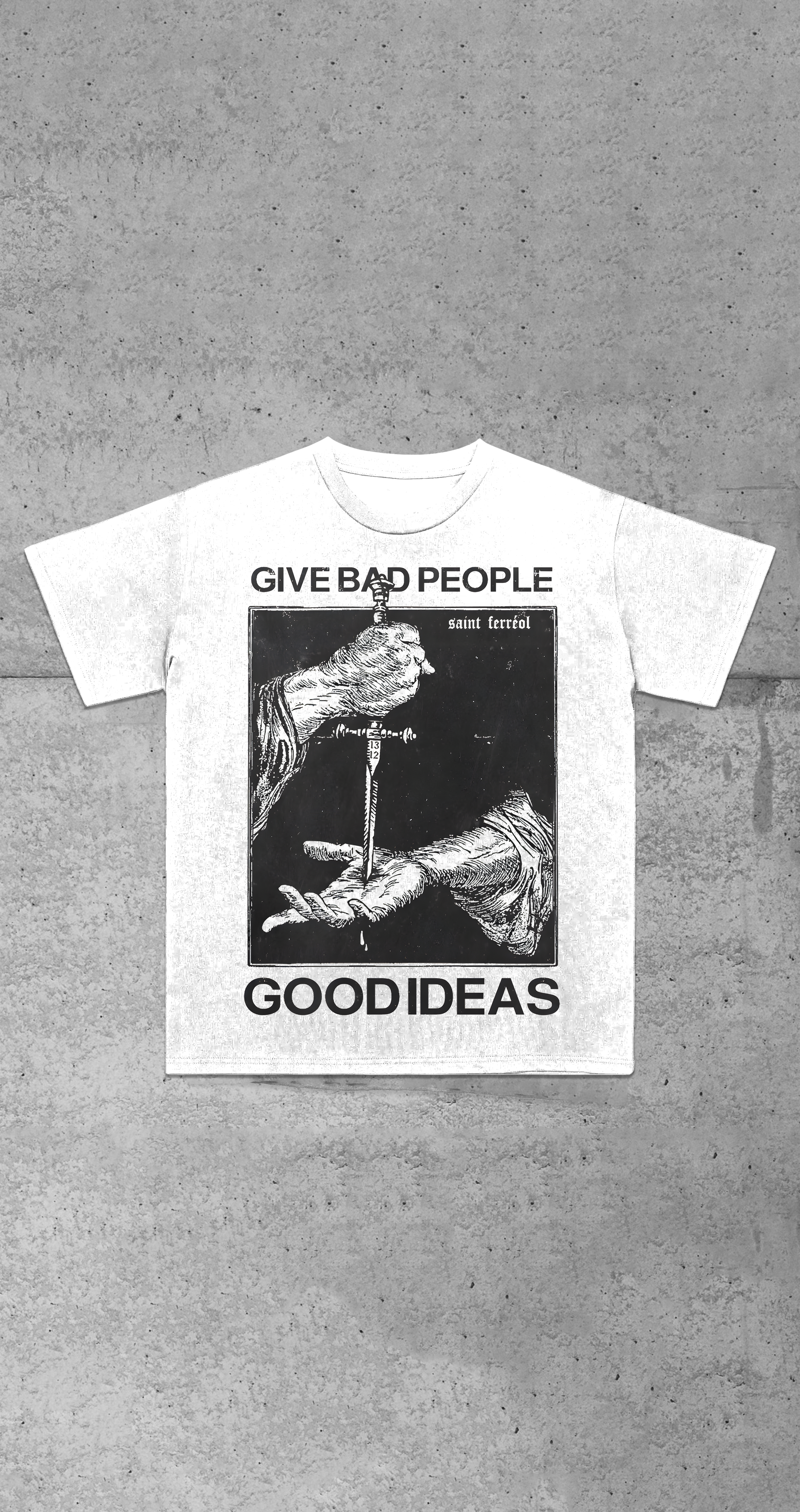 "BAD IDEAS" TEE SHIRT (WHITE)